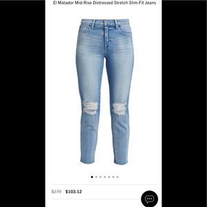 L’agence light wash skinny jeans with ripped knee size 28